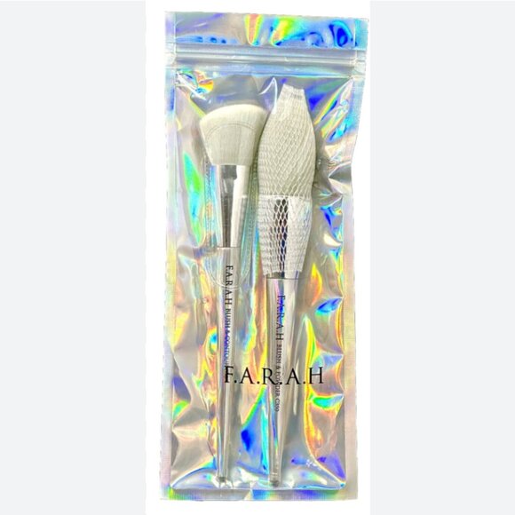 FARAH Essential Duo Holographic Makeup Brushes Blush & Contour & Blush & Powder - Picture 1 of 3